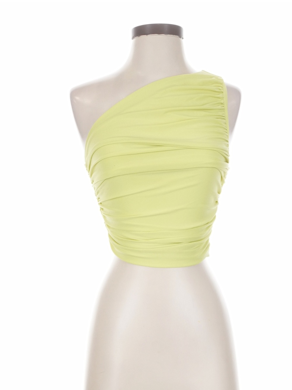 Express One-Shoulder Ruched Top in Yellow